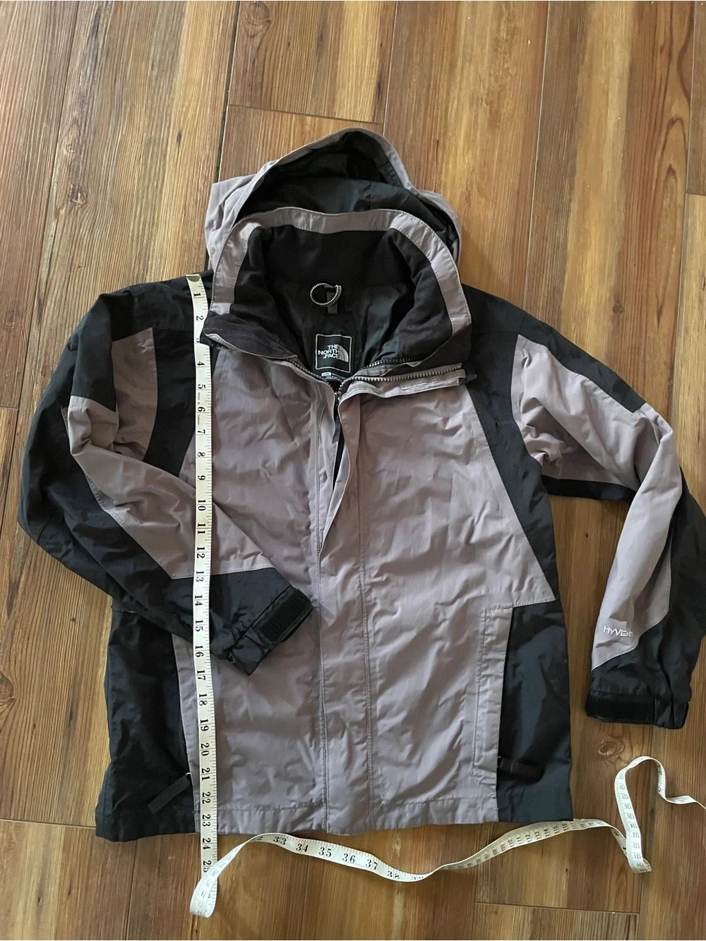 The North Face Men’s Hooded Rain Jacket - Gray & Black